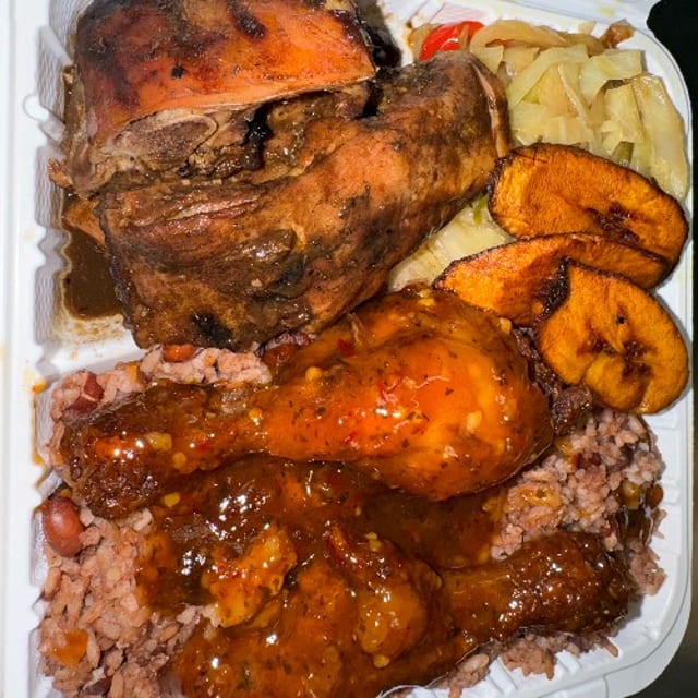 Jerk Chicken Combination Meal.