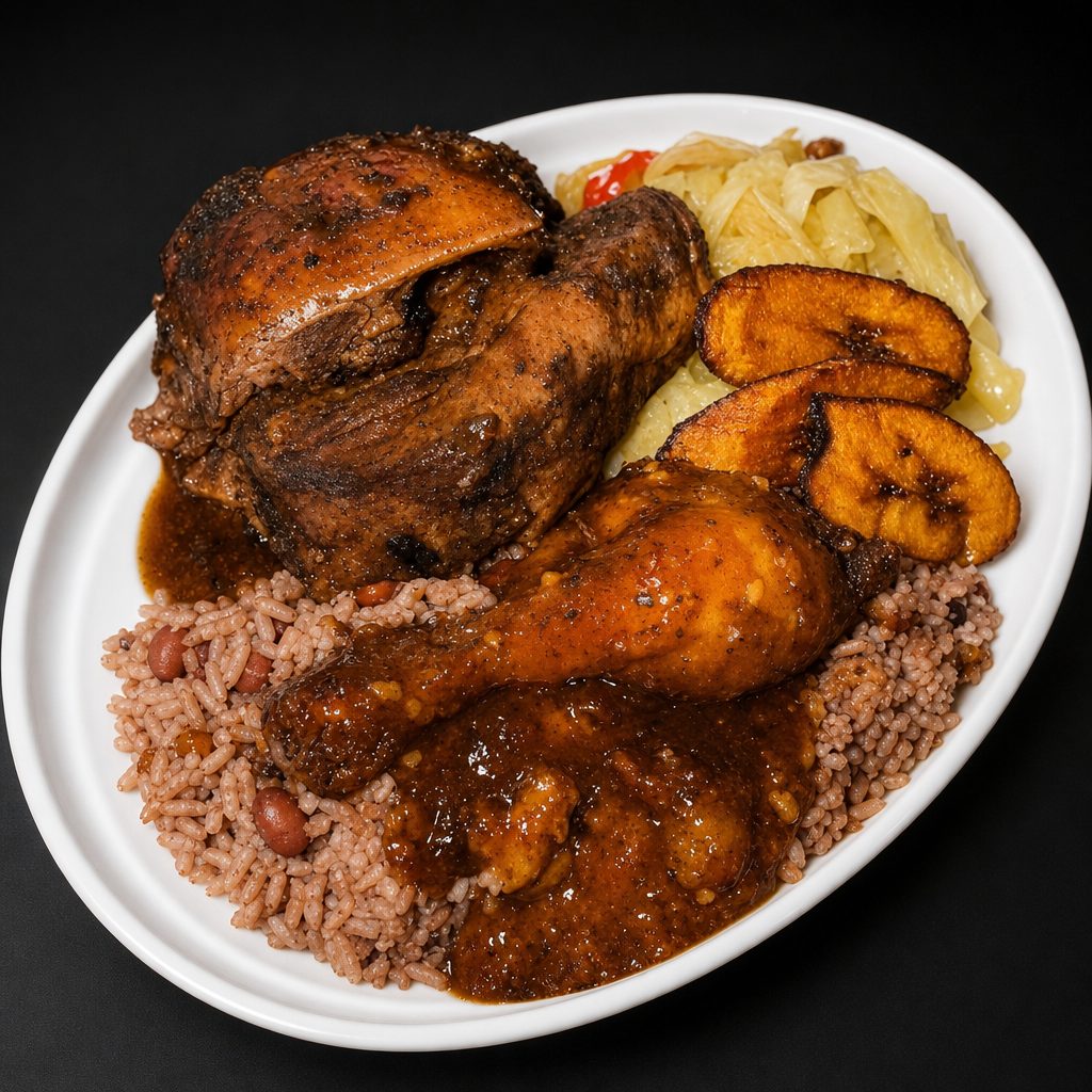 Jerk Chicken Combination Meal.